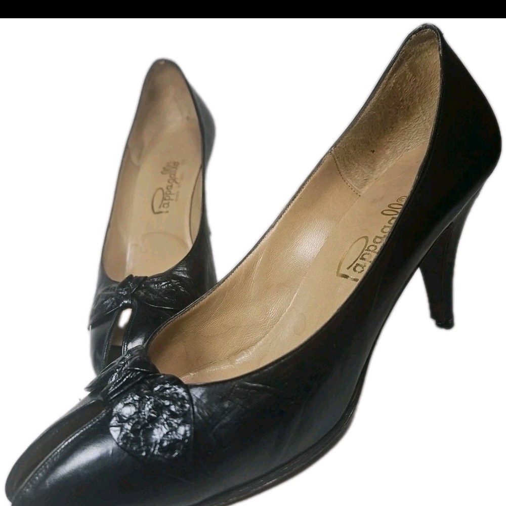 Pappagallo Blk Kitten Heel Women 7M Y2K Retro Boho Cottage Party Holiday[5E